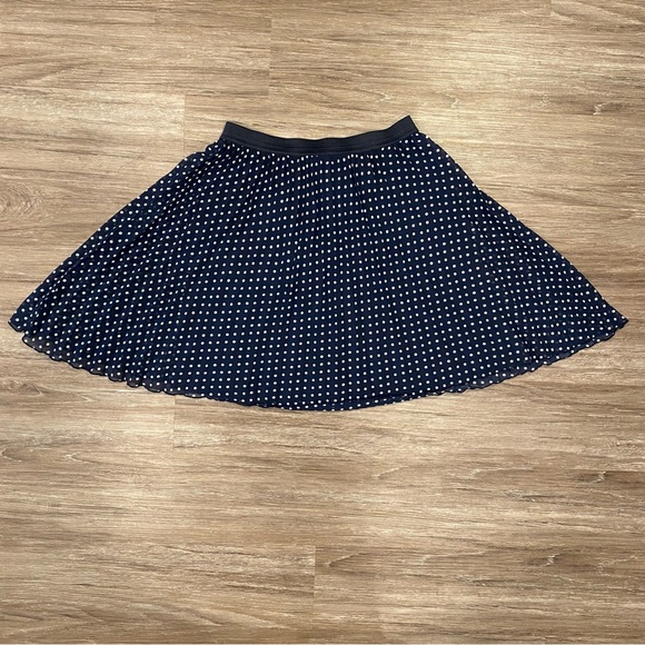 Forever 21 Navy Blue Pleated Polka Dot Skirt Women’s Size Medium - Picture 6 of 11